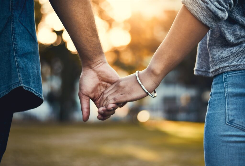 Holding Hands at Sunset