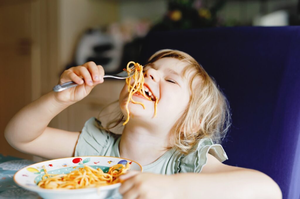 Joyful Bite of Spaghetti